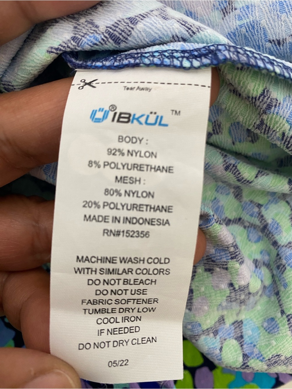 IBKUL Camille Mock Neck Qtr Zip Long Sleeve Top Multicolor Mesh Mosaic Large - Picture 7 of 9